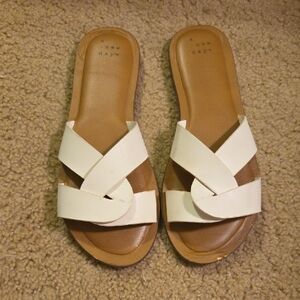 A New Day Women's White Slide Sandals